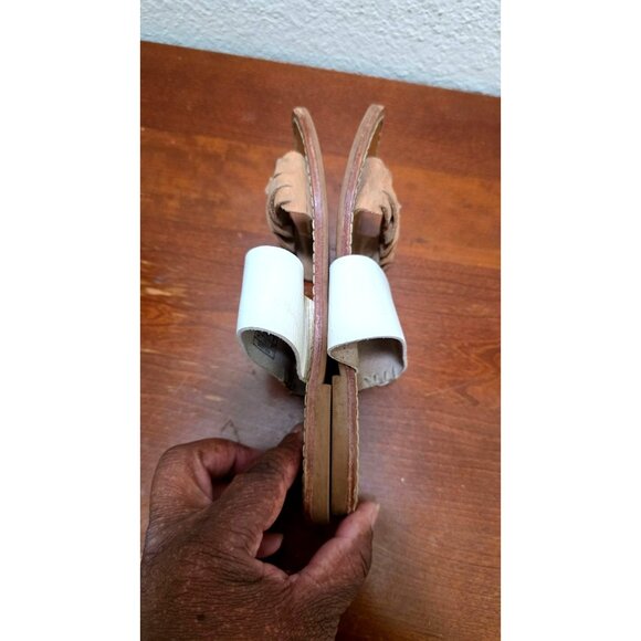 Soludos Women Braided Leather Slip-On Sandals Size 6Tan White - Picture 5 of 9